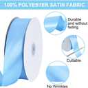 TONIFUL 1-1/2 Inch (40mm) x 100 Yards Sky Blue Wide Satin Ribbon Solid Fabric Ribbon for Gift Wrapping Chair Sash Valentine's Day Wedding Birthday Party Decoration Hair Floral Craft Sewing