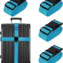 Luggage Straps for Suitcases TSA Approved Travel Belt 4 Pack by Chelmon (Sky Blue)