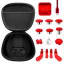 Vanpark Complete Component Pack for Xbox Elite Controller Series 2 CoreAccessories Include 1 Carrying Case, 1 Charging Dock&Cable, Metal 6 Joysticks, 4 Paddles, 2 D-Pads, 1 Adjustment Tool(Red) (Red)