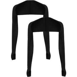 Cool Shawl Arm Covers 2-Pack Sun Protection with Finger Holes UV Protection Arm Covers for Golf (Black)
