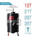 INJORA RC Motor 550 Brushed Waterproof Motor for 1/10 Short-Course Truck Slash VKAR 10SC HPI HoBao HuanQi 727(12T)