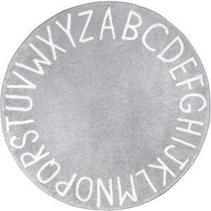 Topotdor Round Kids Play Rug Alphabet Nursery Area Rug Extra Large Soft Crawling Play Mat for Children Toddlers Bedroom (40 inch, Grey)
