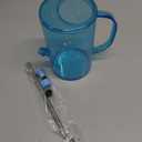 Plastic Watering Can - Small with Long Spout - 1/4 Gallon - 34 Oz - Blue