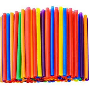 100PCS Jumbo Smoothie Straws,(0.4" Diameter X8.3"Long) Colorful Disposable Plastic Large Wide-mouthed Straw