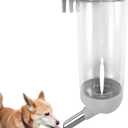 Dog Crate Water Bottle Dispenser - No Drip Cat Kennel Water Dispenser & Cage Water Feeder - Easy-to-Use Water Bottle for Dog Crate - Perfect for Keeping Your Pet Hydrated, Grey, 500ML