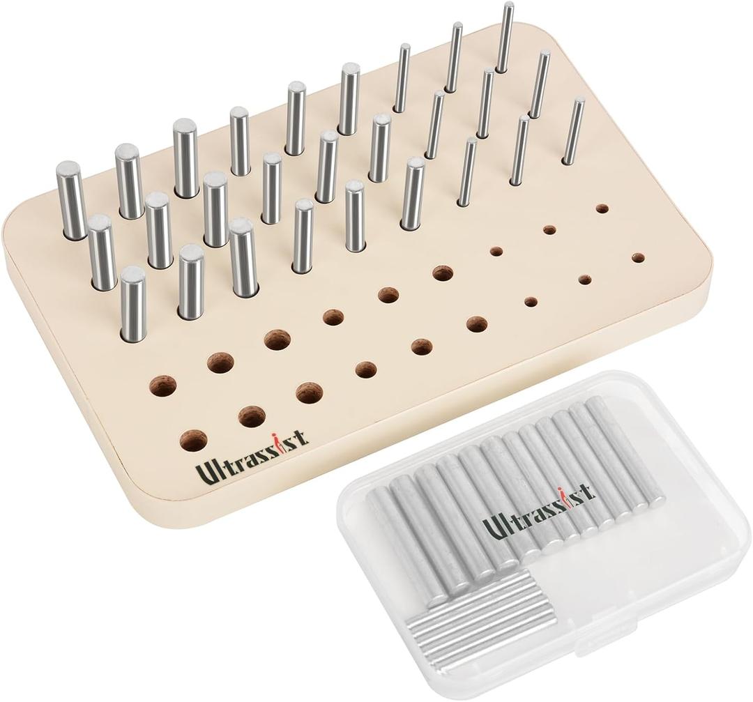 Ultrassist 45-Hole Wooden Pegboard for Occupational Therapy, Fine Motor Skills & Hand Dexterity Training, Includes 45 Metal Pegs, Ideal for Stroke, Brain Injury, Elderly Rehab & Hand Therapy