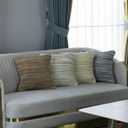 Set of 2 16" Handwoven Wool & Cotton Throw Pillow Cover with Woven Knit Texture, Sand