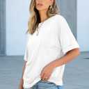 ANRABESS Women Oversized T Shirts Short Sleeve Summer Casual Loose Top Basic Tee with Pocket (XL)