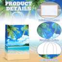 2 x Chunnin 12 PCS Summer Beach Theme Paper Bags Hawaiian Beach Ocean Gift Bags Supplies Summer Tropical Party Bag Ocean Party Gift Bag for Kids Birthday Baby Shower Hawaiian Luau Theme Favors