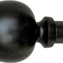 Morena II 12-20 Inch Adjustable Side Curtain Rod Set Pair, 1 Inch Diameter in Black, Wall mounted, Dark Bronze