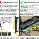 Homie Portable Pickleball Net Set with 4 Paddles, 4 Balls, Backpack Carrying Bag, 22 FT Regulation Size, Easy Setup for Outdoor Indoor, Weather Resistant Metal Frame (Blue)