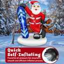 7FT Christmas Inflatable Outdoor Decoration Blow Up Santa Claus Takes Snowboard with Merry Christmas Inflate Xmas Decor Lawn Winter Sports Fans LEDs for Holiday Party Garden Yard Patio Dcor