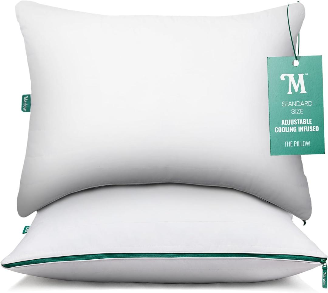 Marlow Adjustable Memory Foam Pillow by Brooklinen - Provides Back and Neck Pain Relief - Ideal Back, Stomach and Side Sleeper Pillow - Cooling-Infused Pillow - Standard/Queen Size (Standard (Pack of 1))