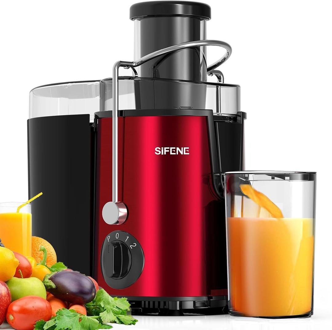 SIFENE Centrifugal Juicer Machine, Compact Juice Extractor With 3 Inch Wide Mouth, 800W Peak Power Motor, 3 Speed Control For Fruit And Vegetable, Easy To Clean Stainless Steel Filter