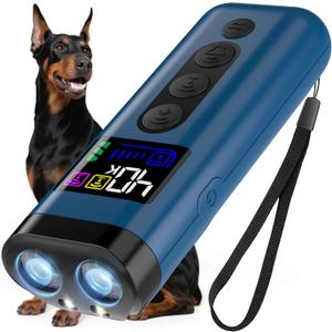 Dog Bark Deterrent Device 65FT Range Anti Barking Device for Dogs, Stops Neighbors Dog Barking with 3 Ultrasonic Frequencies (25/30/40kHz) & 5 Sound Modes, for Indoor & Outdoor Training