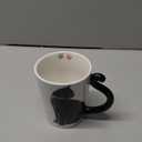 VOTUM Black Cat Coffee Mug, 12 oz Ceramic Tea Cup with Tail Handle and Paw Prints Inside  Cute Handmade Gift for Feline Lovers, Women, Men  Unique Birthday or Holiday Present (12 fluid ounces)