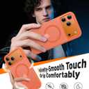 Magnetic for iPhone 17 Pro Case,[Anti-Slip][Compatible with MagSafe][Military Grade Drop Protection] Shockproof Protective Translucent Matte Phone Case for iPhone 17 Pro Case,Orange