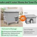 Deblue Outdoor Cat House Weatherpoof Large Plastic Cats Houses with Escape Door Indoor Waterproof Feral/Pet Cat Shelter Outside for Multiple Cats (Grey)