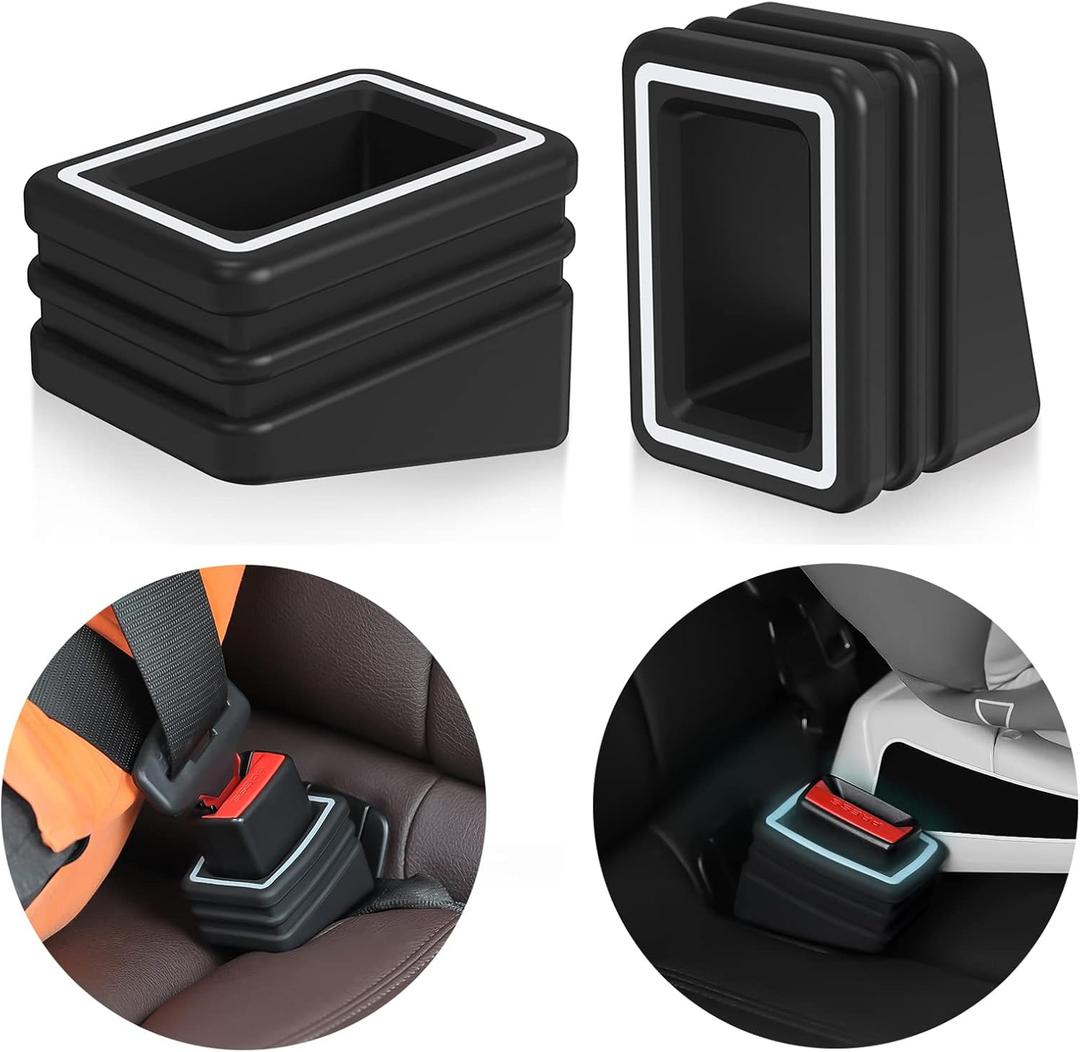 Seat Belt Buckle Holder Seat Belt Buckle Booster Seat Belt Buckle Fixer Keep the Seat Belt Buckle Upright and Stable Luminous Positioning Ring Easy Positioning Insert Seat Belt Buckle 2 pcs
