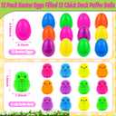 NAWITDA 36 Pack Easter Eggs Fillers with Mini Bunny Plush, Easter Eggs Filled with Toys Inside for Kids, Mini Stuffed Bunny Animals, Easter Basket Stuffers Easter Hunts Party Favors