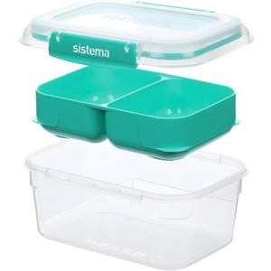 Sistema TO GO Stax Leakproof Food Storage Containers | 1 L | Airtight & Stackable Meal Prep Containers with Lids | Lunch Boxes | BPA-Free | 1 Count