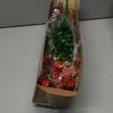 10 Bundles Artificial Fake Flowers, Faux Outdoor Plastic Plants UV Resistant Shrubs Outside Indoor Decorations (Red-Eucalyptus)