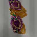 Acrylic Deepak Diwali Rangoli with Laxmi Charan Pagla | Diwali Floor Decorations Table Decoration Studded Stones Sequins Traditional Festive Home Door Décor (Design1)