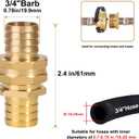 SIGURANTA Garden Hose Repair Connector with Clamps Hose End Repair Kit,3/4" Barb Garden Hose Fittings Male and Female brass garden hose ends (3/4"Barb-2 Set)