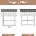 Likiyol Linen Valances for Windows Farmhouse Window Valances with Ruffle Rustic Country Light Filtering Kitchen Valance Curtains Rod Pocket Valance for Bathroom Cafe, Grey White, 52" W X 18" L