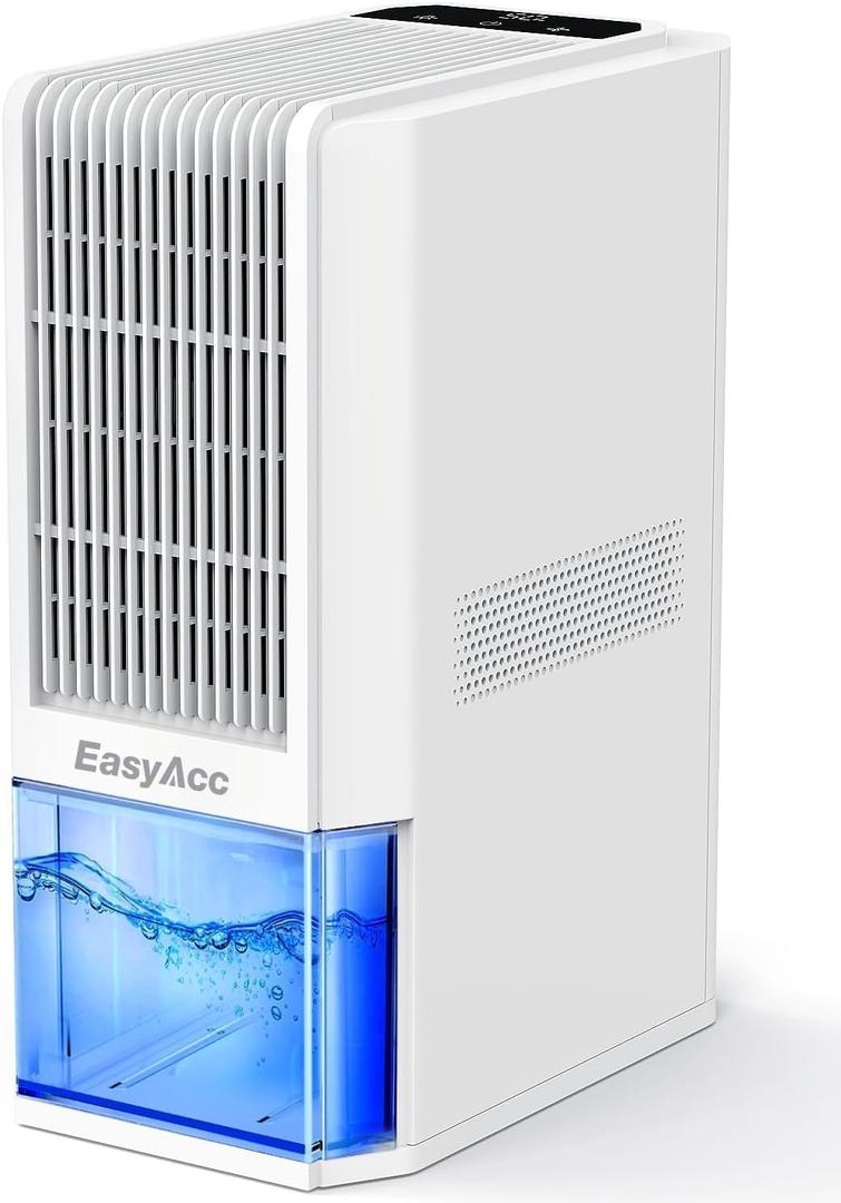 Max 45 oz/Day Dehumidifier for Home 1100 Sq Ft, EasyAcc Dehumidifiers for Bedroom Basement Bathroom, Dual-Semiconductor Quiet Dehumidifiers for RV with Auto Shut Off/68OZ Tank/85W/7 LED (White Q22)