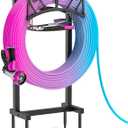 Garden Hose Holder, 4 Spikes Freestanding Water Hose Holder Reels, Heavy Duty Detachable Hose Stand with Storage Basket for Outside Yard Lawn (A-4 Spikes)