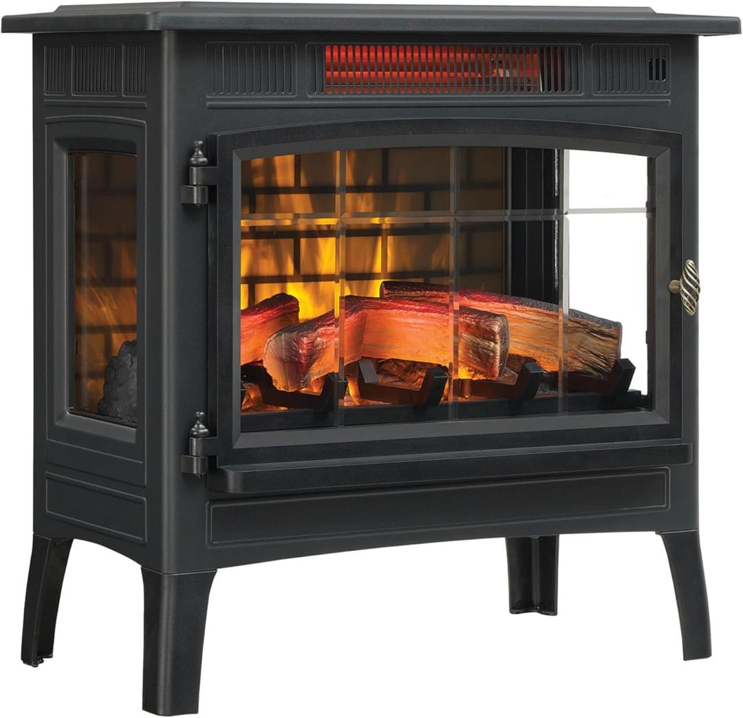 duraflame Freestanding Electric Fireplace Stove Heater with 3D Flame Effect for 1,000 Sq. Ft. Room, Black duraflame Freestanding Electric Fireplace Stove Heater with 3D Flame Effect for 1,000 Sq. Ft. Room, Black