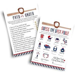 Home Run Baby Shower Game Set – Over or Under and Guess the Price Right 2 Pack of Baseball Themed Activities Ideas and Planning