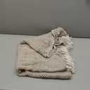 DII Woven Throw Collection 100% Cotton, Basketweave, 50x60, Stone