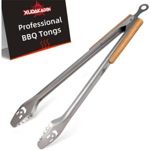 24-Inch Very Long Stainless Steel BBQ Tongs with Extended Luxurious Acacia Handle – Durable and Easy-to-Clean Grilling Tool for Cooking, Kitchen Use, and Outdoor Barbecues