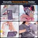 Compatible with Samsung Galaxy S24 Ultra Case with Magnetic Ring Stand Translucent Phone Case for S24 Ultra 6.8" [Compatible with Mag-Safe] [Great Grip Feeling],Purple