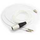NewFantasia 4-pin XLR Balanced Cable 6N OCC Copper Single Crystal Silver Plated Cord Compatible with Hifiman Arya, Sundara, Ananda, HE400SE Headphones 2.1m/6.8ft (4-pin XLR to Dual 3.5mm Version)
