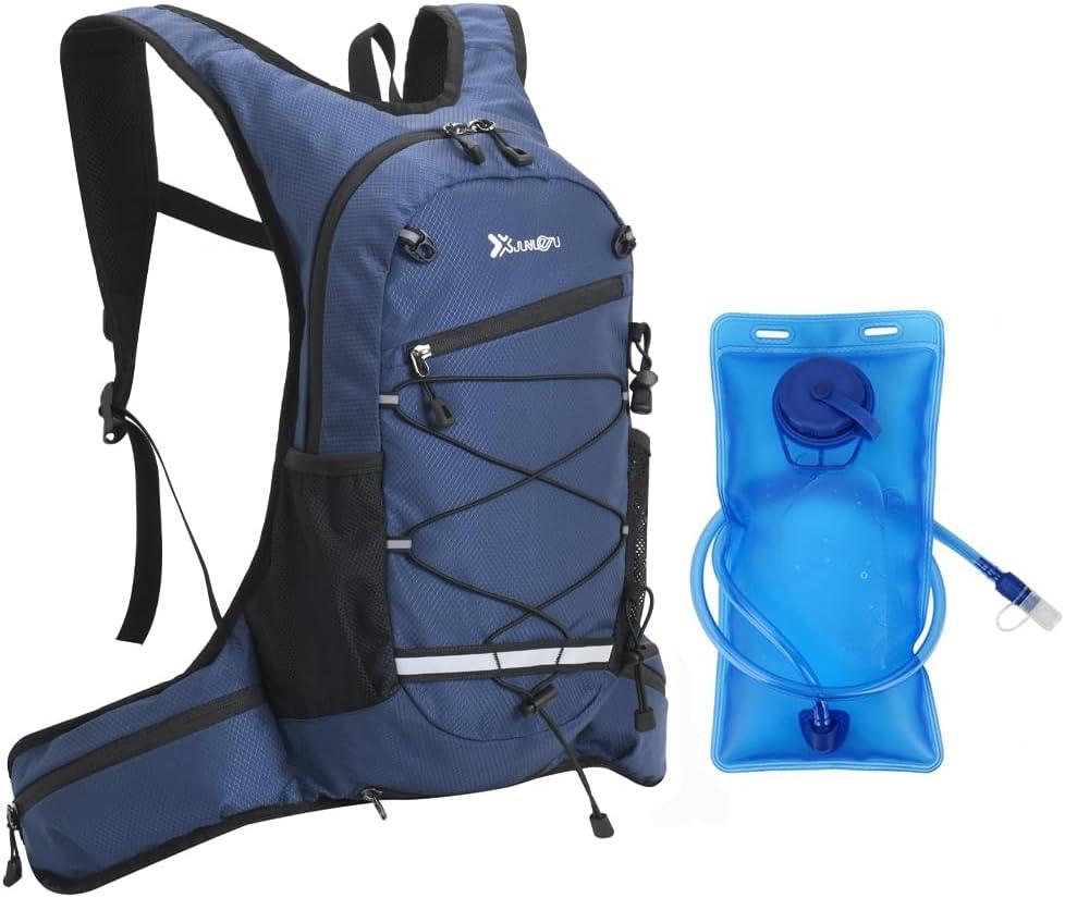 Hydration Backpack 18L with 2L Water Bladder Large Capacity & Lightweight Water Pack Backpack for Hiking,Cycling,Running (Dark blue 18L)