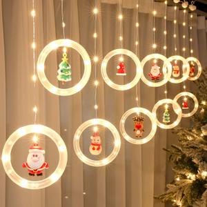 Christmas Lights, 10 Tree Lights 120 LED Christmas Decorations Indoor, Battery Operated Christmas Window Lights 9.84 ft Waterproof String Light (Warm Round lamp)