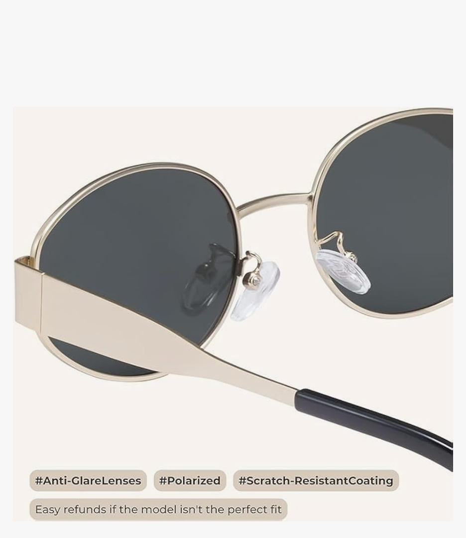 livho 2025 Trendy Oval Sunglasses - Stylish Polarized Shades for Everyday - Retro Metal Frames