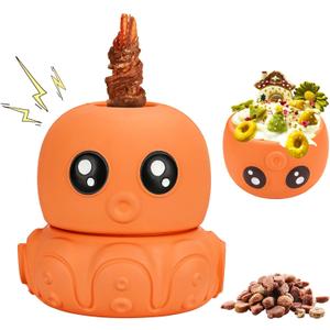 Interactive Dog Toys Bully Stick Holder,Treat-Dispensing & Squeaky Dog Chew Toys to Keep Them Busy Multifunctional Natural Rubber(Orange)