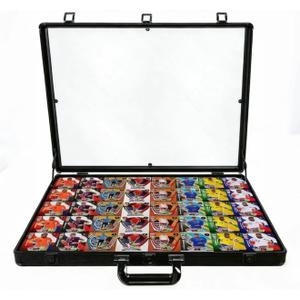 Aluminum and Glass Display Cases for Cards, XL Large Desktop Display case with Lock, Portable Trade Show case for Jewelry MTG Card Collector Cards. (Black, 24*20*3)