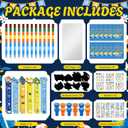 Pecopcock Winter Wonderland Party Favors Set with Snowflake Wands, Stamps, Pencils, Teen Party Supplies and Decorations (Hanukkah party-96)