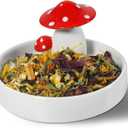Niteangel Hamster Feeding & Water Bowls- Mushroom Ceramics Series Food Dish Feeding Bowls for Dwarf Syrian Hamsters Gerbils Mice Rats or Other Similar-Sized Small Pets (Feeding Bowl)