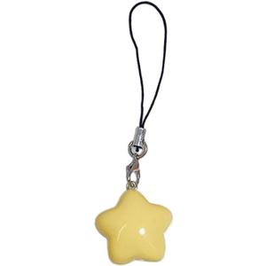 Fat Star Phone Chacin Phone Charm Lanyard Strap Bag Hanging Pendant Decorations Ornament Fashion Jewelry Accessory, 7x2.5cm, Yellow