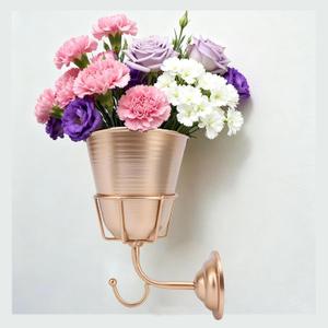 Gold Wall Vase, Hanging Home Decor, Vintage Brass Container Vase, Eclectic Hanging Decor, Multifunctional Hanging Organizer, Wall Mounted for Kitchen Bathroom Organization Decor