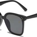 MAXJULI Oversized Sunglasses for Women Men UV Protection 8056 (Black/Black)