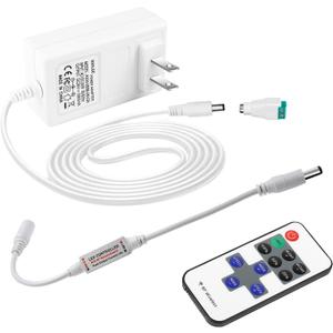 24V LED Power Supply with Dimmer Switch, 24V DC Power Supply for 24volt Single Color LED Strip Lights