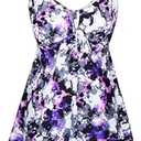 DANIFY Plus Size Swimsuit for Women Tankini Swimdress Tummy Control Swimwear Two Piece Bathing Suit with Shorts (14, Hs32 Floral)