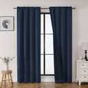 OWENIE Heidi Navy Blue Curtains for Living Room & Bedroom, 72 Inches Long, 2 Panels Set, Room Darkening, Elegant Solid Rod Pocket Curtains & Drapes, 40" W x 72" L, 2 Pcs